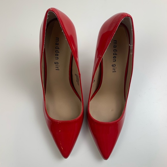 Madden Girl Red Pointed Toe Heels - Picture 2 of 6